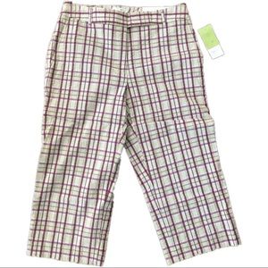 LIZGOLF LIZ GOLF Green Plaid Cropped Capri Pant 6